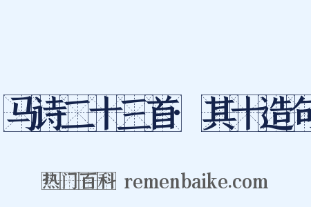 马诗二十三首·其十造句是什么意思的图片